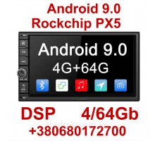 Універсальна магнітола 2din 4/64Gb Rockchip PX5 DSP GPS Android 9.0