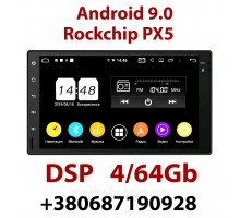 Універсальна сенсорна магнітола 2din 4/64Gb Rockchip PX5 DSP GPS Android 9.0