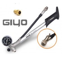 Оригинал! Вело насос для вилки Giyo GS-02D высокого давления велосипедный мини насос цвет серый