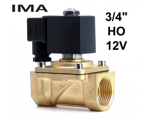 3/4 дюйма электромагнитный клапан нормально открытый 12V для воды газа масла IMA