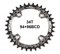 34Т 94+96BCD звезда круглая Deckas Narrow Wide для шатунов чёрная алюминий
