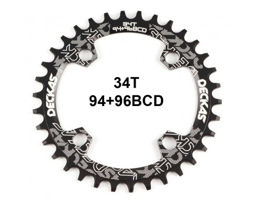 34Т 94+96BCD звезда круглая Deckas Narrow Wide для шатунов чёрная алюминий
