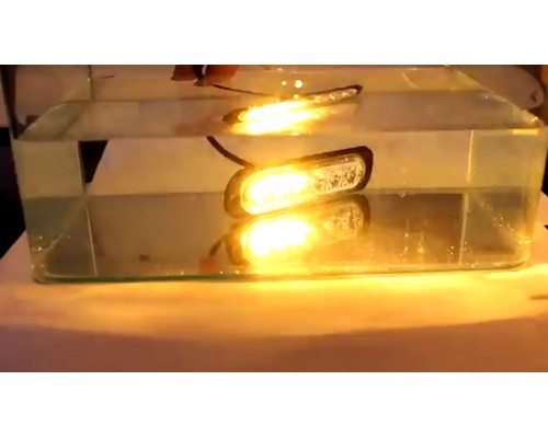 Стробоскоп, маячок, сигнальные огни 6 LED, 12-24В желтого цвета мигалка код товара 11010
