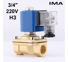 3/4 дюйма нормально закрытый 220V соленоидный электромагнитный клапан для воды газа масла IMA, код 11022