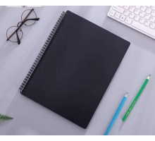 Черная папка с открытыми файлами однотонная для документов для нот для школы для работы код товара 111128