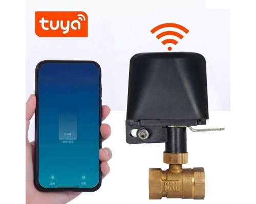 Умный шаровый кран 1/2 дюйма с электроприводом Tuya WiFi (Smart Life) для автоматического закрытия открытия