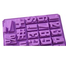 Пищевая силиконовая форма цифры и символы код 10592